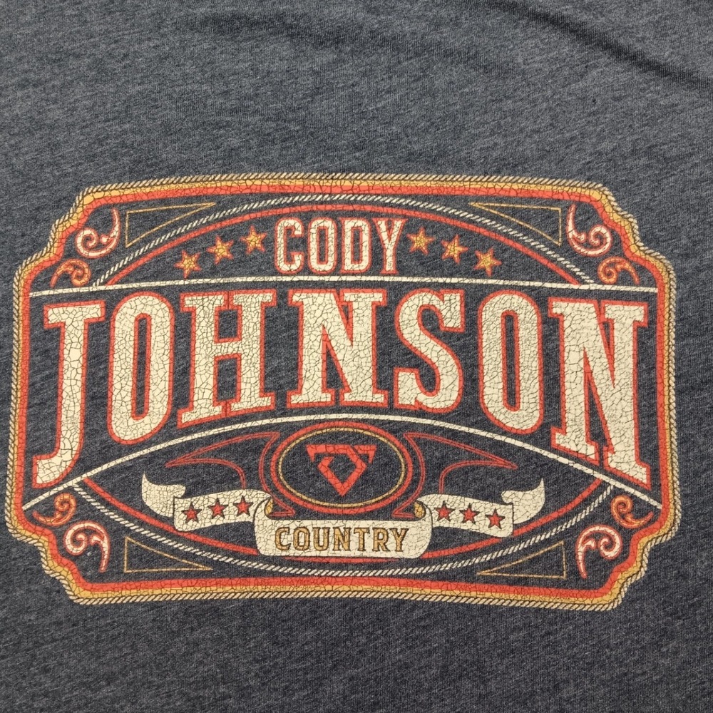Wrangler Cody Johnson Country Graphic T-Shirt Mens XL Heather Navy Blue Classic